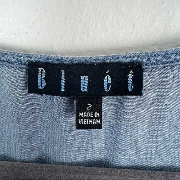 Vintage | y2k Cottagecore Fairy Boho Witch Blue Jean Tencel Tie Up Maxi Dress 2 - Picture 5 of 9